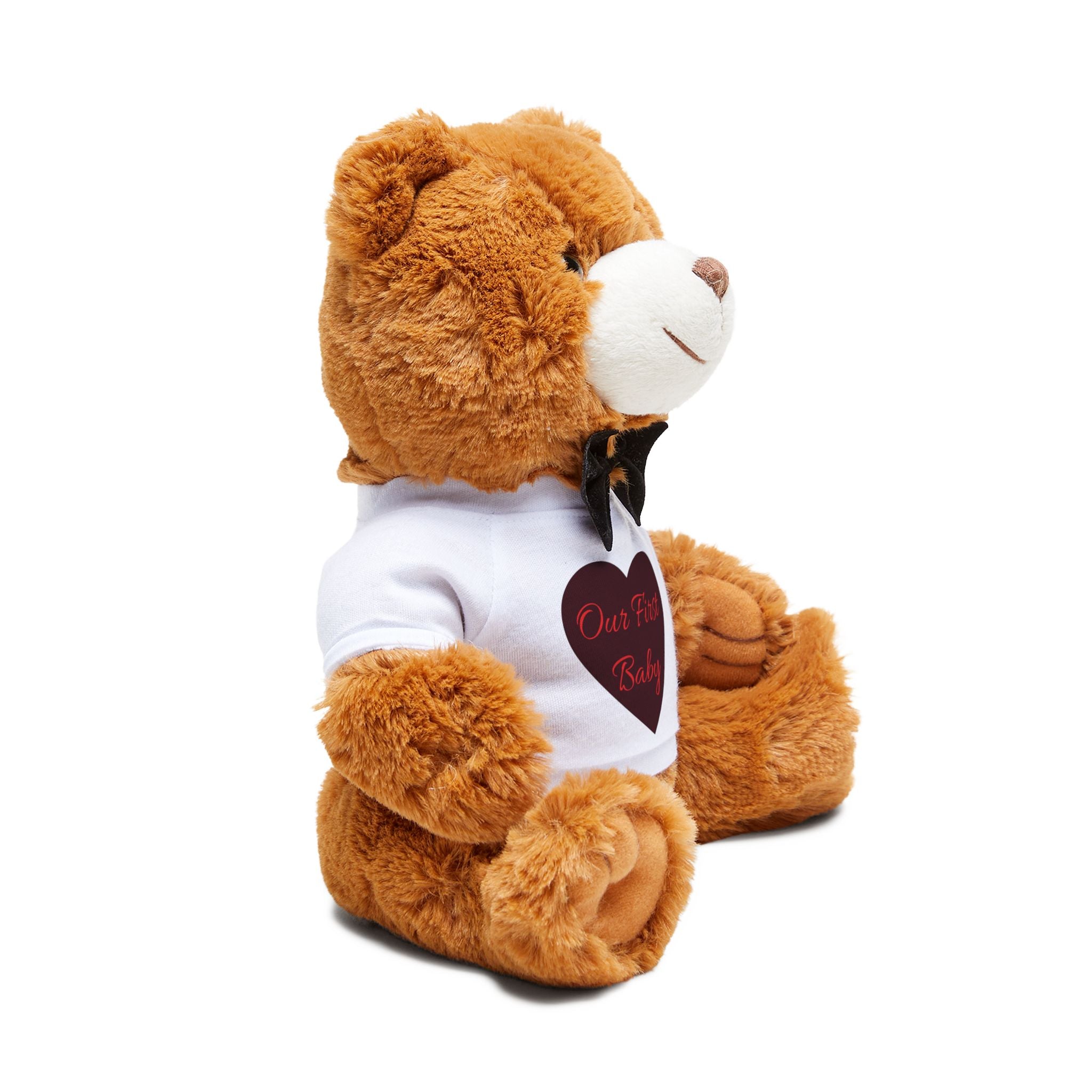 Plush Teddy Bear – 'Our First Baby' Keepsake Bear with T‑Shirt
