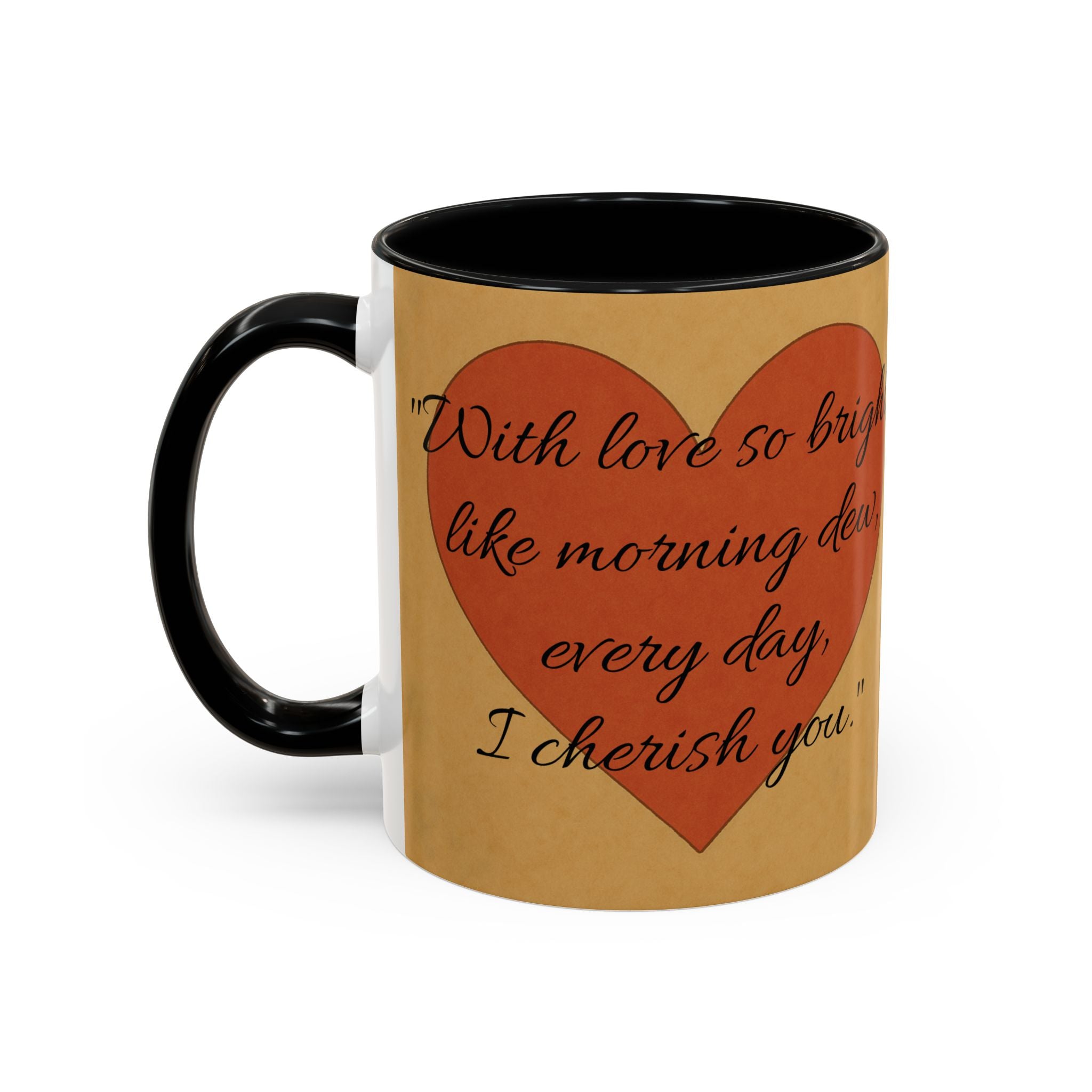 Mother's Day Coffee Mug - Perfect Gift for Mom, Gift Mug with Heart Background and Sweet Poem, Gift for Mom, Tea Cup, Present v4