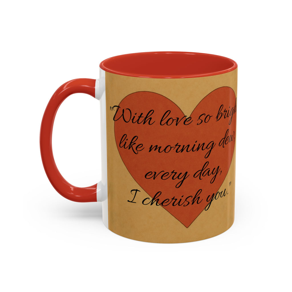 Mother's Day Coffee Mug - Perfect Gift for Mom, Gift Mug with Heart Background and Sweet Poem, Gift for Mom, Tea Cup, Present v4