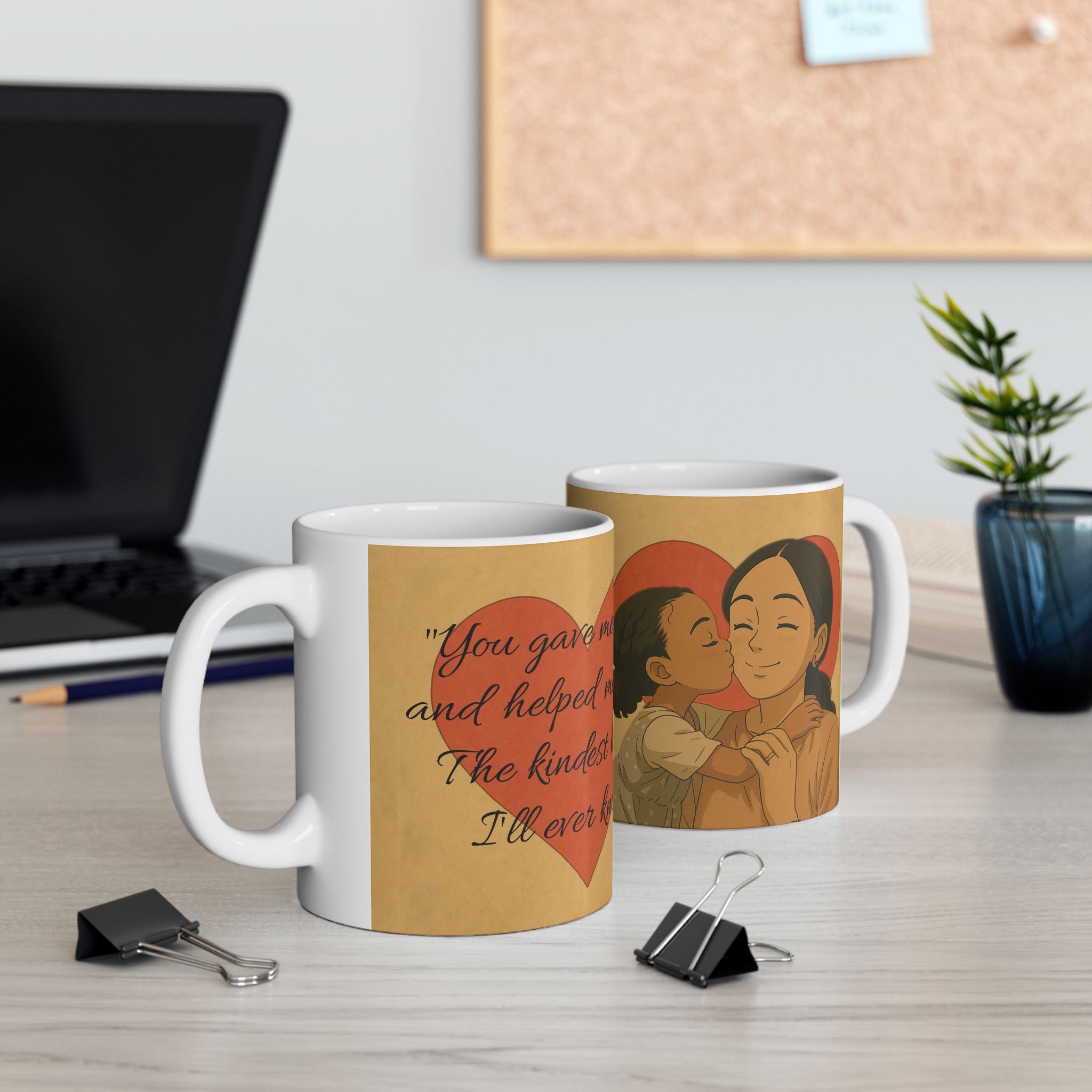 Ceramic Mug — 'You Gave Me Roots and Let Me Grow' Heartwarming Mother & Daughter Coffee Cup