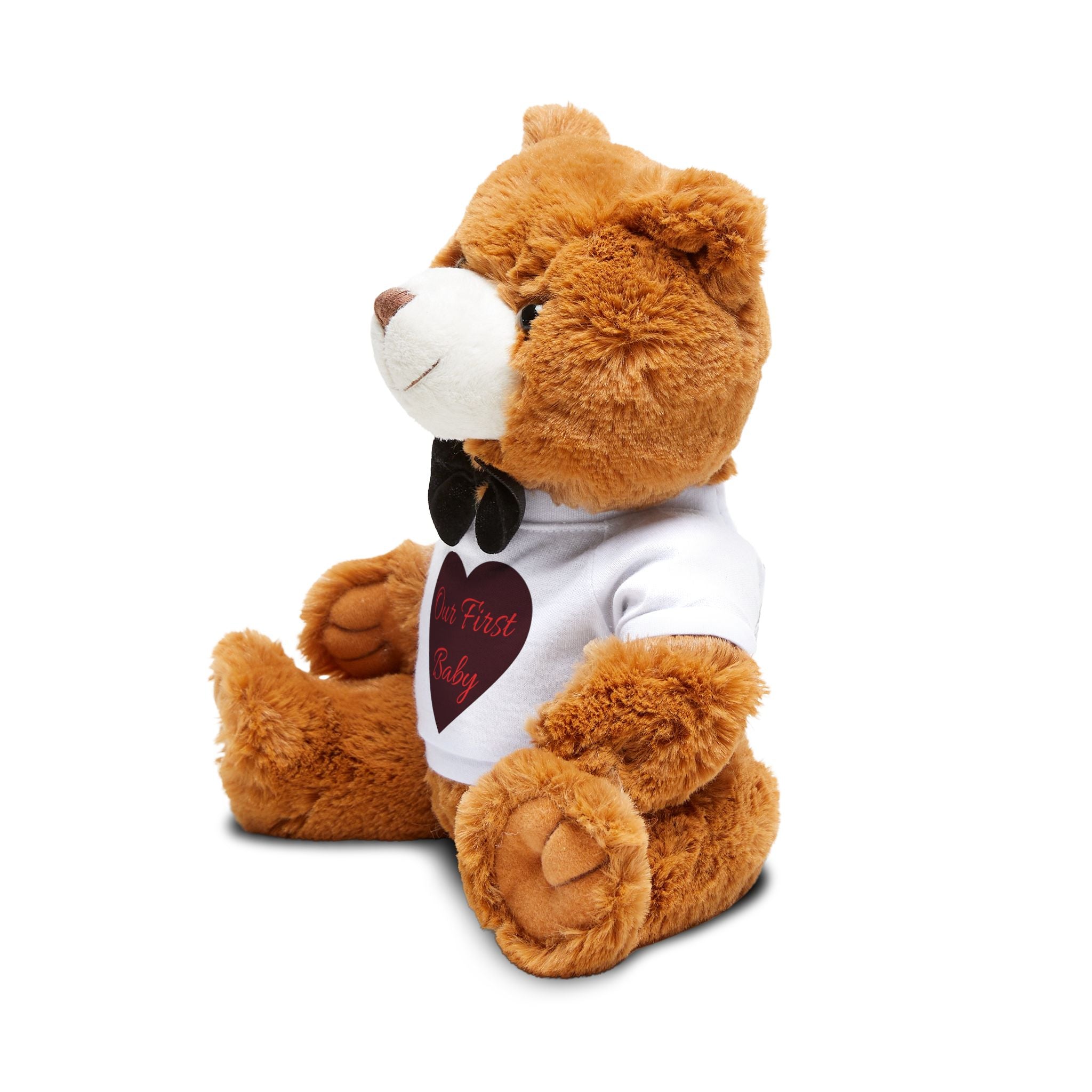 Plush Teddy Bear – 'Our First Baby' Keepsake Bear with T‑Shirt