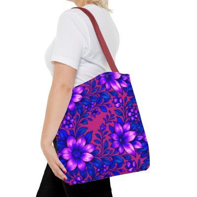 Floral Tote Bag — Reusable Shoulder Grocery & Beach Bag, Valentine's Day Gift for Ladies
