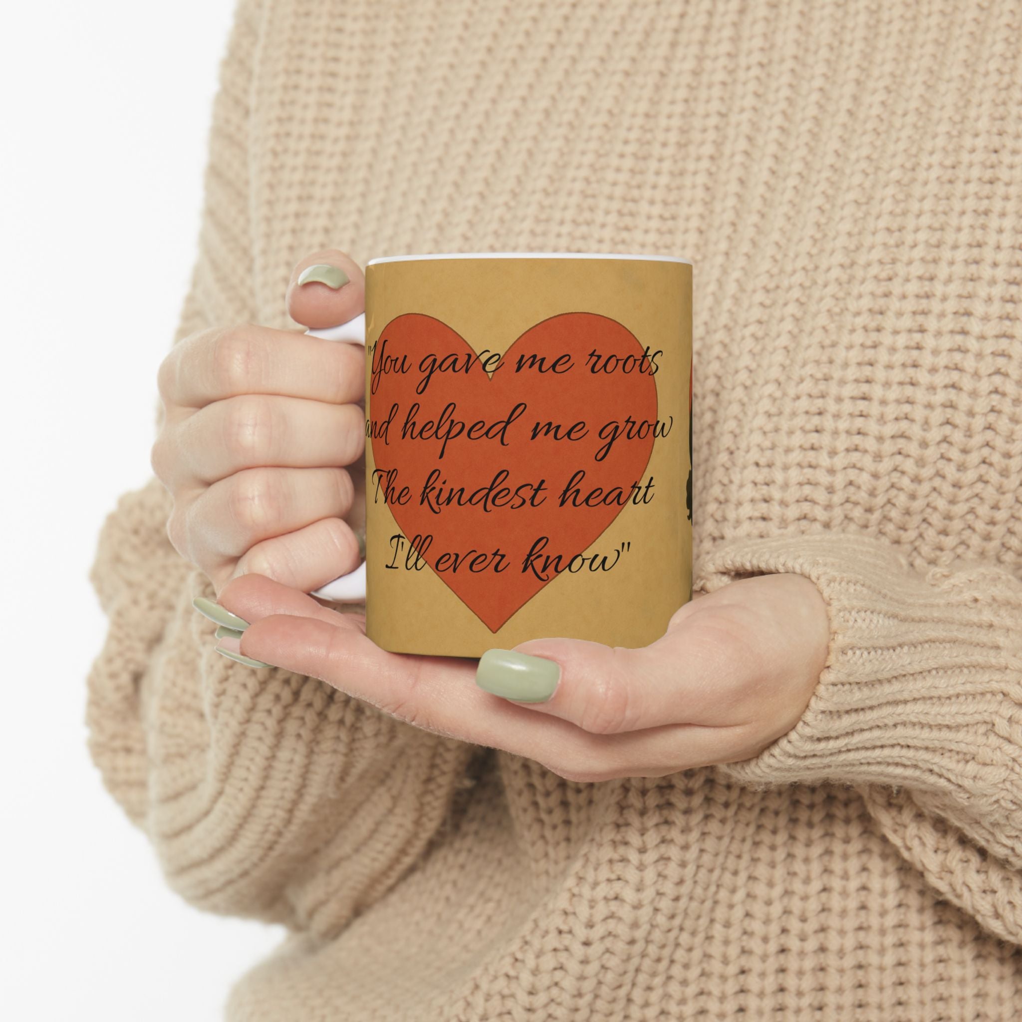 Ceramic Mug — 'You Gave Me Roots and Let Me Grow' Heartwarming Mother & Daughter Coffee Cup