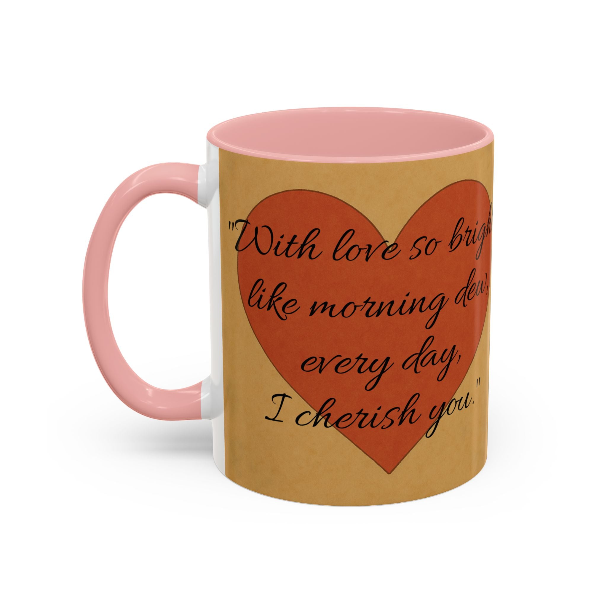 Mother's Day Coffee Mug - Perfect Gift for Mom, Gift Mug with Heart Background and Sweet Poem, Gift for Mom, Tea Cup, Present v4